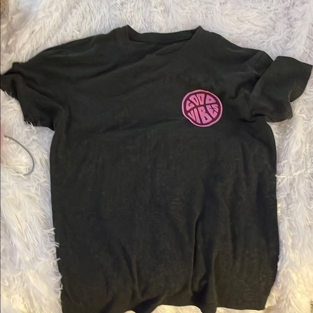 Pink and Black Short Sleeve Tee with Graphic